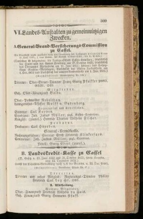 VI. Landes=Anstalten zu gemeinnuetzigen Zwecken.