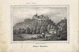 Ansicht von Schloss Lichtenwalde, Lithographie, 1841 : Schloss Lichtewalde / Nach der Natur gez. u. lith. von C. W. Arldt. - [Dresden] : [Pietzsch] , [1841]. - 1 Kunstblatt : Lithogr. ; 19 x 12 cm