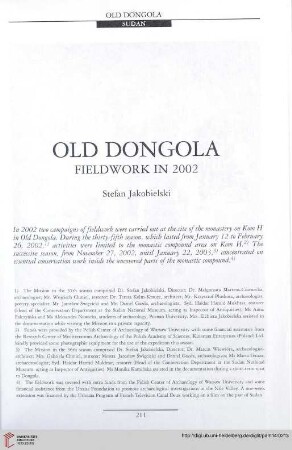 14: Old Dongola : fieldwork in 2002