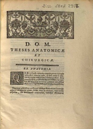Theses anatomicae et chirurgicae