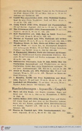 Handzeichnungen, Aquarelle, Graphik (Nr. 278-283)