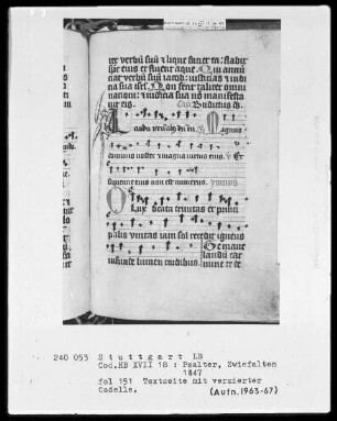 Psalterium — Initiale L mit Drachen, Folio 151 recto