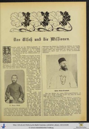 Das Elsaß und die Missionen.