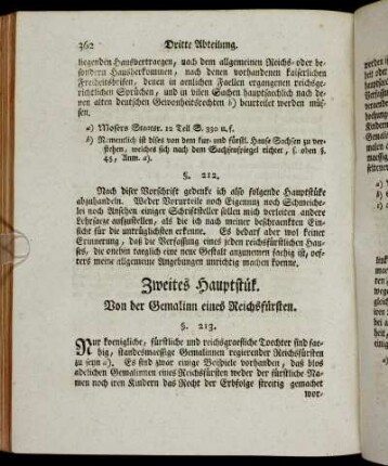 Zweites Hauptstük. Von der Gemalinn eines Reichsfürsten