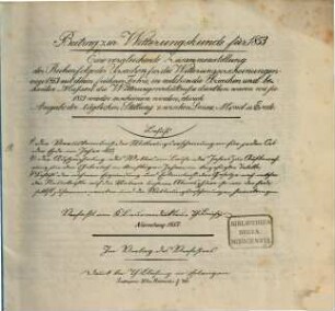 Beitrag zur Witterungskunde für 1853 : (lithographirt)