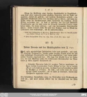 27. §. Achter Beweis aus den Wahltagsakten vom J. 1741.