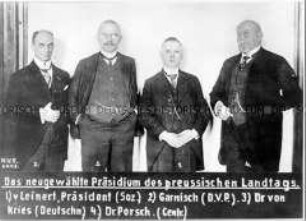 Das neugewählte Präsidium des preußischen Landtages