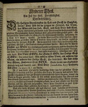 Am Fest der Heil. Dreyfaltigkeit. - Am I. Sonntage nach Trinitatis.