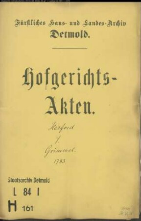 Herford, Salomon Joel zu Detmold gegen Amtsrat Grimmel zu Schötmar - Schuldforderung