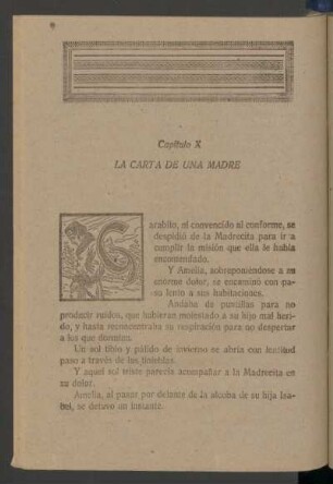 Capítulo X - La carta de una madre