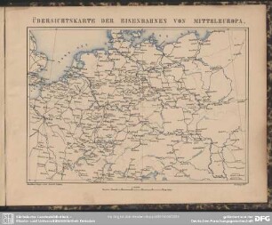 Übersichtskarte der Eisenbahnen von Mitteleuropa