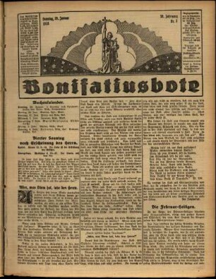 Erste Ausgabe vom Sonntag, den 29. Januar 1933.