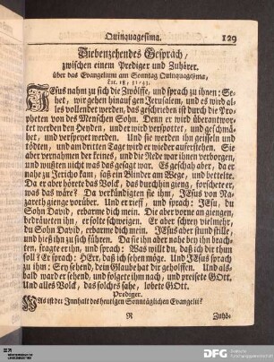 Siebenzehendes Gespräch, am Sonntag Quinquagesima.