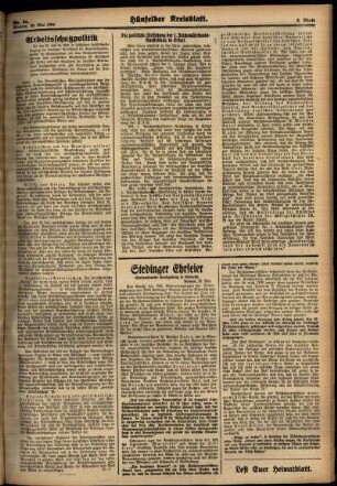 Zweite Ausgabe vom Montag, den 28. Mai 1934.