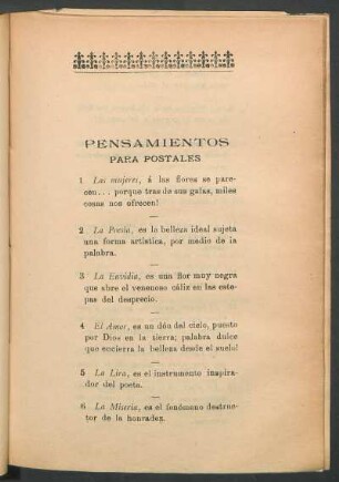 Pensamientos para postales