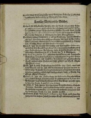 Teutsche Medicinische Bücher.