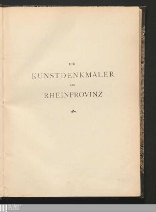 Die Kunstdenkmäler des Kreises Mülheim am Rhein