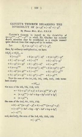 Cauchy's theorem regarding the divisility of ... .
