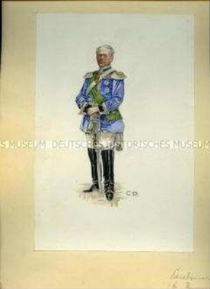Uniformdarstellung, Herzog Karl Alexander von Sachsen-Weimar als Chef des Karabinier-Regiments, Sachsen, um 1900.