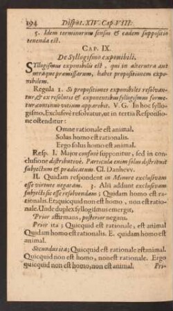 Cap. IX. De Syllogismo exponibili.
