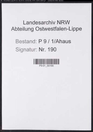 Sterberegister Standesamt Ahaus