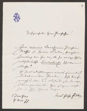 Joseph Joachim (1822-1882) und Helene Raff (1865-1942) Nachlass: Briefe von Elise Polko an Joseph Joachim Raff - BSB Raffiana I. Polko, Elise
