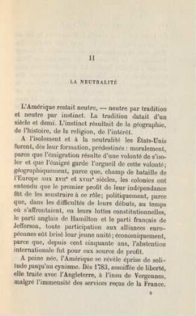 II La Neutralité