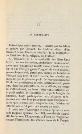 II La Neutralité