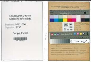 Entnazifizierung Ewald Deppe , geb. 06.05.1911 (Bildhauer)