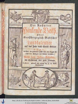 Der Rastatter hinkende Bote: ... auf das Jahr nach Christi Geburt 1826