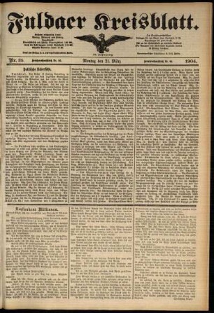 Ausgabe vom Montag, den 21. März 1904.