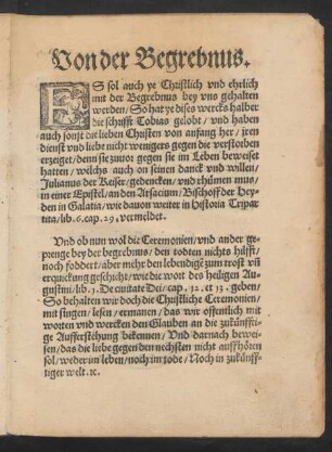 Von der Begrebnus.