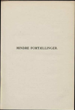 Mindre Fortællinger.