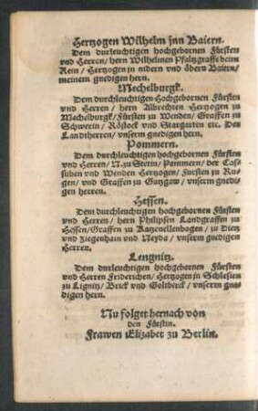Nu folget hernach von den Fürstin.