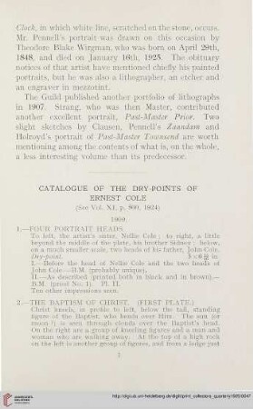 Catalogue of the dry-points of Ernest Cole