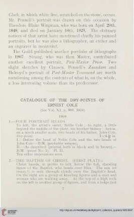 Catalogue of the dry-points of Ernest Cole