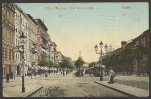 Ansichtskarte „Belle-Alliancestr., Ecke Kreuzbergstr.“, koloriert
