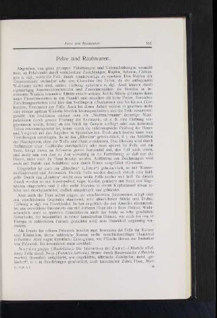Pelze und Rauhwaren.