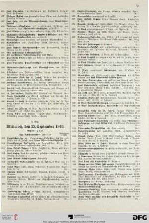 3. Tag. Mittwoch, den 25. September 1940, Beginn 15 Uhr (Nr. 509-743)