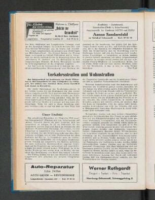 Verkehrsstraßen und Wohnstraßen