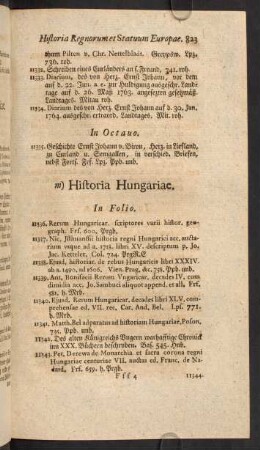 m) Historia Hungariae.