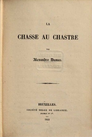 La Chasse au Chastre