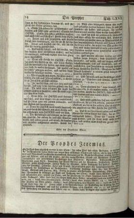 Der Prophet Jeremias. - Die Klagelieder Jeremiae.