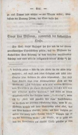 611-645 Etwas über Missionen, namentlich der katholischen Kirche
