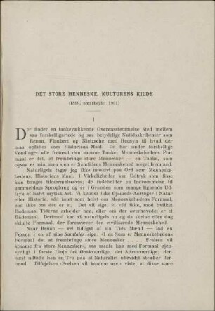 Det store Menneske, Kulturens Kilde (1890, omarbejdet 1901)
