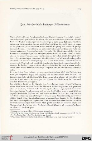 Zum Nordportal des Freiburger Münsterchores