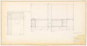 Hochschulbibliothek, Karlsruhe Neubau: Abhörkabine 2.OG Empore Möblierung, 1:10