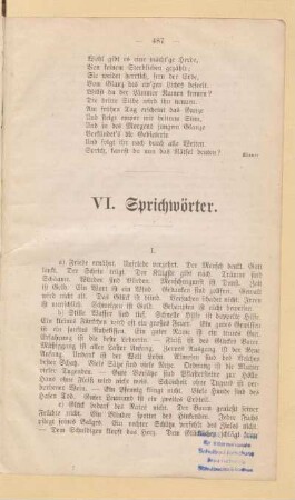 VI. Sprichwörter
