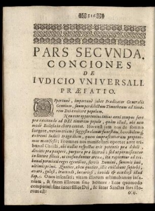 Pars Secunda. Conciones De Iudicio Universali.