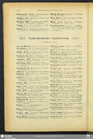 XXV. Niederrheinischer Bezirksverein.